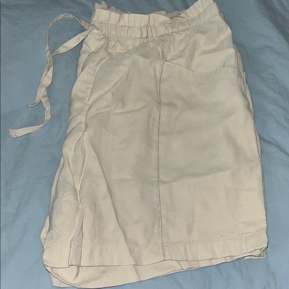 Cream Drawstring Shorts